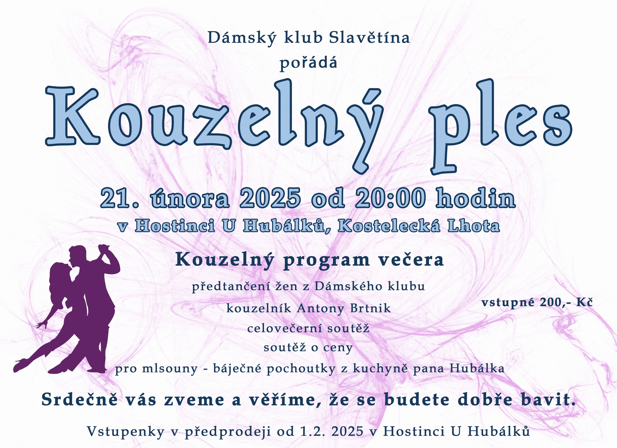 Ples Dámského klubu Slavětína – Kouzelný ples — 21. 2. 2025 od 20:00